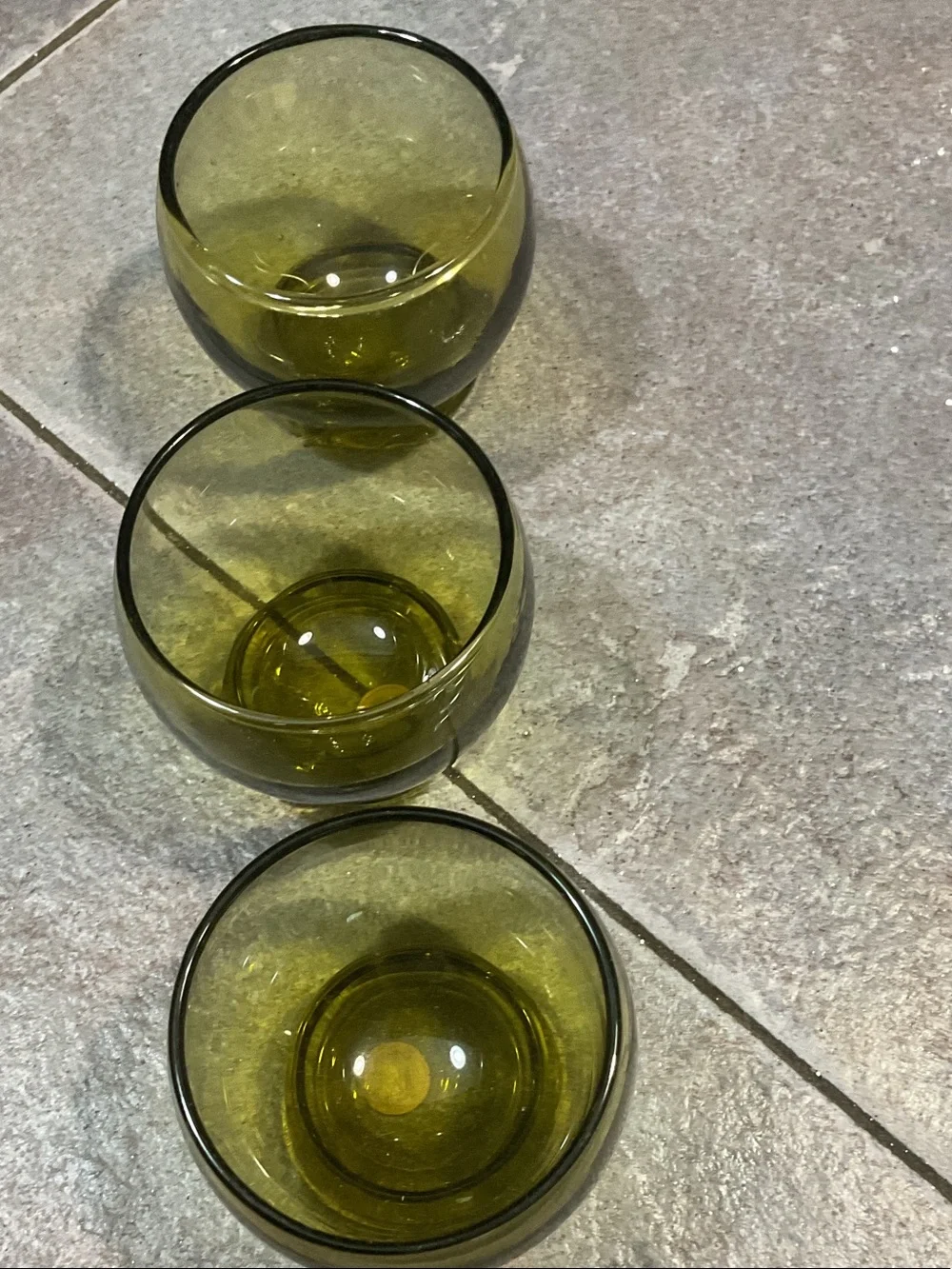 Olive Green Glass Decanter Set - 7-Piece Made in Italy